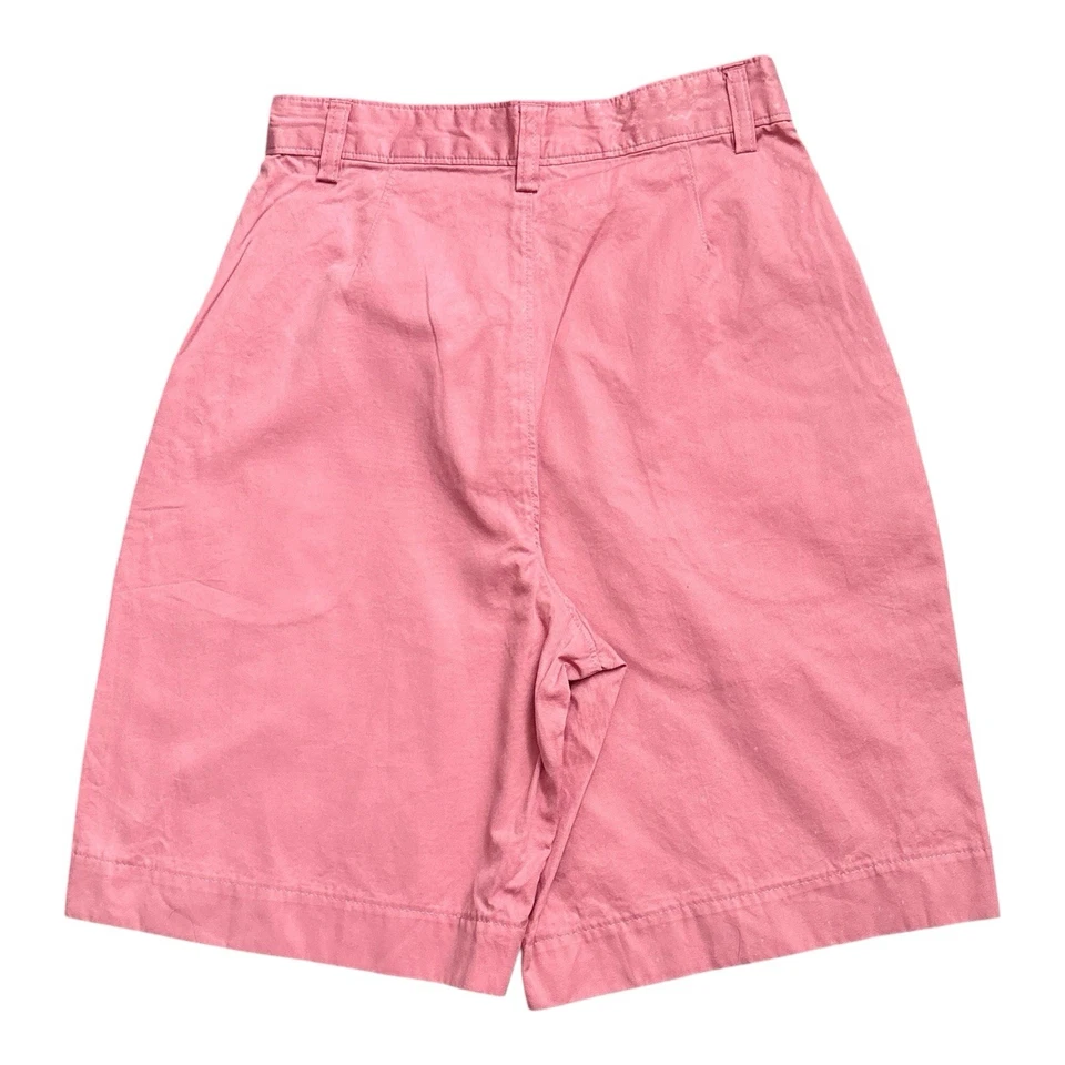 CALVIN KLEIN Womens Size 4 Fits 2 Pink Vintage High Rise 100% Cotton Mom Shorts - Image 2 of 4