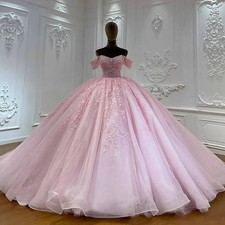 Charming Quinceanera Dress for Girls Appliques Off the Shoulder Tulle Ball Gowns