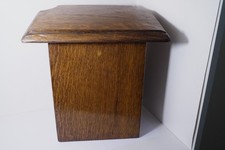 A Nice Used Woodbox Phone Hand Writing Shelf  Bottom Box in OAK with Dark Stain