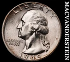 1949-D Silver Washington Quarter - Choice Gem Brilliant Unc  Lustrous  #i6449