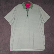 Graham Luxe Mens Golf Polo Shirt Green Heathered XL Short Sleeve Performance