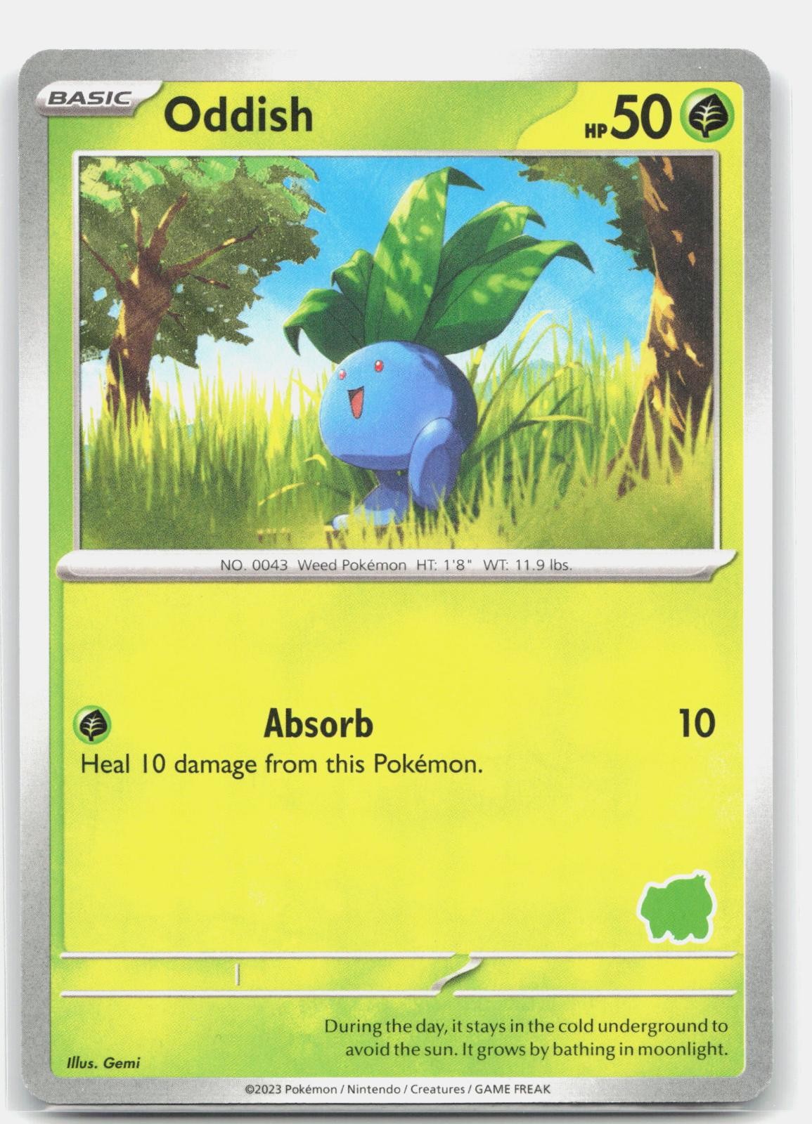 Oddish (Bulbasaur Stamp) My First Battle Pokemon Lightly Played