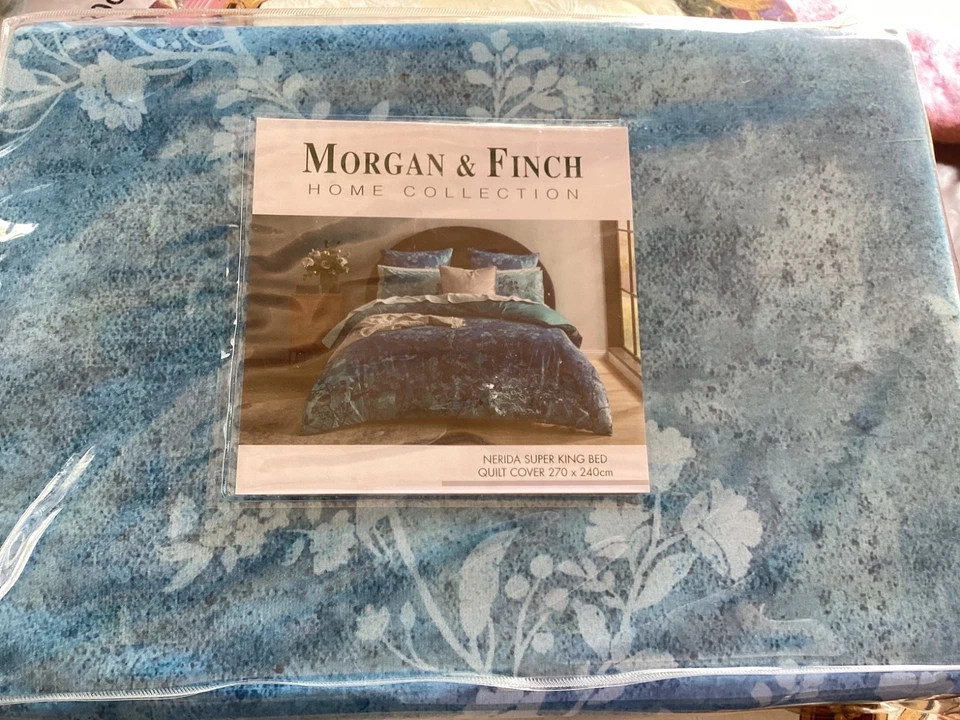 MORGAN & FINCH KING SIZE QUILT COVER WITH MATCHING PILLOW CASES FREE SHIPPING - image 3 of 4