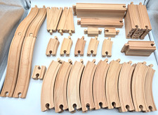 Lot of 82 Compatible Brio Thomas Wooden Railway Train Track Multiple Pieces