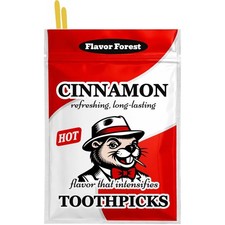 Hot Cinnamon Flavored Toothpicks Flat Shape 100ct 100 Count Pack of 1 