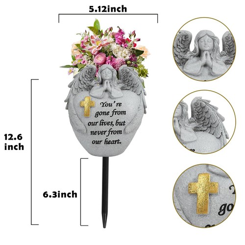 Friedhof Blumen für Grab Engel und Kreuz Friedhof Friedhof Gedenkvase Ce... - Bild 3 von 9