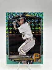 2025 Bowman Chrome Will Taylor Aqua Geometric /125 Pirates #BCP-179