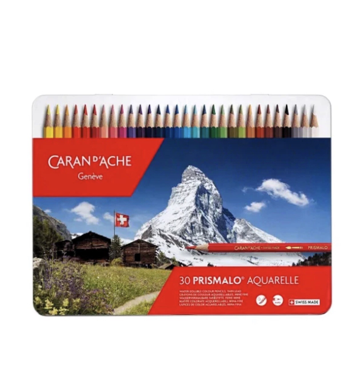 Caran d'Ache Prismalo Aquarelle Pencils Water Soluble Damaged Tin See Below
