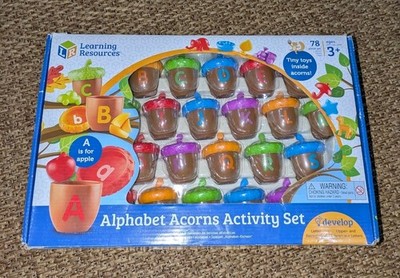 Learning Resources Alphabet Acorns Activity Set 78 Piece Toys Complete In Box