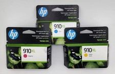 SEALED Genuine HP 910XL Cyan / Yellow / Magenta Ink Cartridges Exp. DEC/26