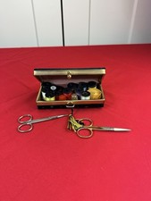 Vtg Sheffield England Travel Sewing Kit Sciss...
