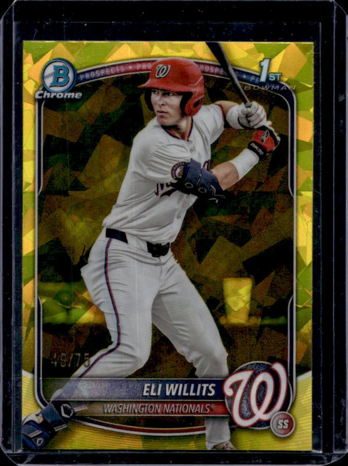 2025 Bowman Draft Sapphire Eli Willits Chrome Yellow Refractor 1st #/75