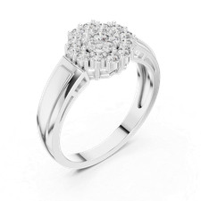 Bague de mariage créatrice de diamants ronde certifiée 21 pièces couleur D VV...