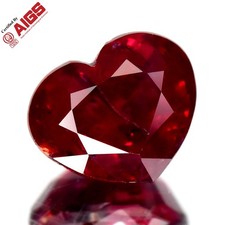 AIGS CERTIFIED Unheated 2.18ct Heart Natural Pigeon Blood Ruby Madagascar Gem