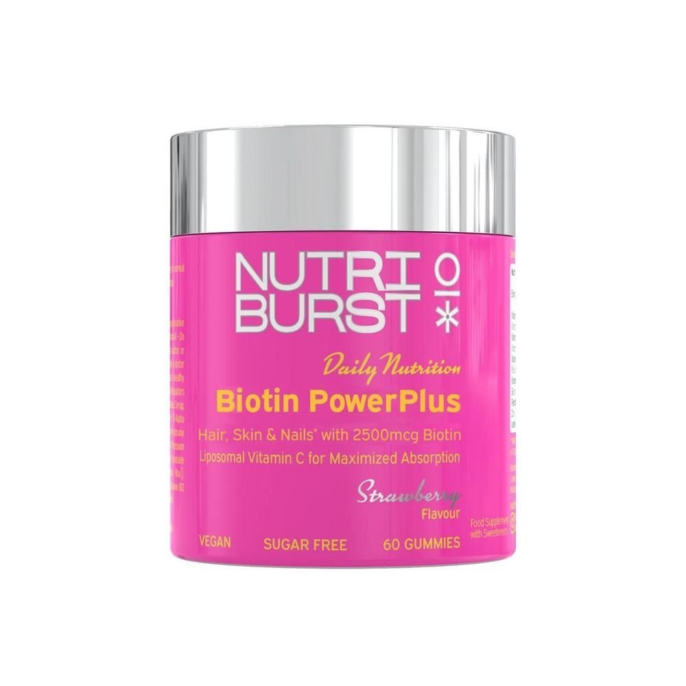 Nutriburst Biotin PowerPlus 2500mcg Vegan Sugar-Free 60 Gummies - 4 Pack - Image 9