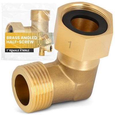 Messing Verschraubung 1'' Winkel Gewindefitting Rohr Kupplung Schraubfitting