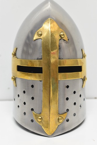 Medieval Knight Style Armet Close Helmet Metal Armor Replica Display Piece 5.5"