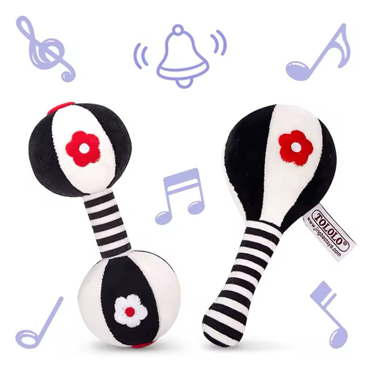 Baby Dumbbells Baby Rattles Sensory Toy Baby Set Dumbbell Toy 0-12