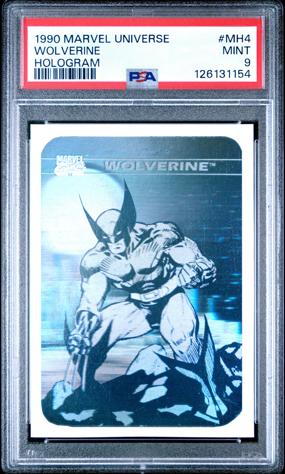 1990 MARVEL UNIVERSE HOLOGRAM #MH4  Wolverine PSA 9