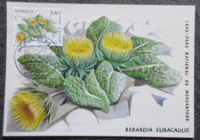 MONACO carte FDC 1er jour FLEURS du MERCANTOUR en 1985 lot NY242