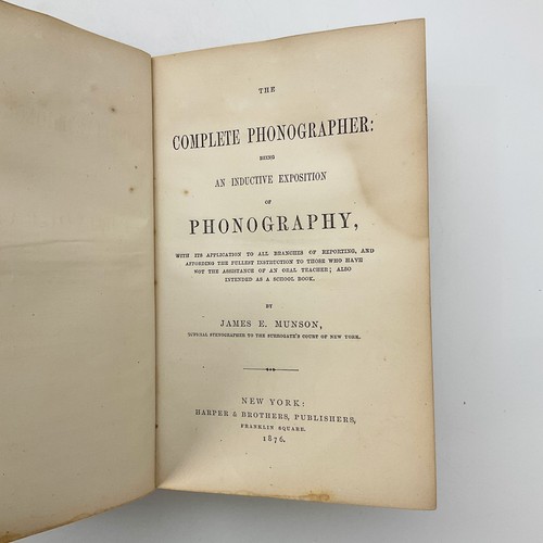 Complete Phonographer Inductive Exposition Phonography James Munson Book 1876 - Picture 8 of 24