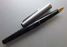 Geha Füller - Patronenfüller Schwarz - Silber -  Vintage - Schulfüller