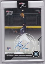2020 Topps Now Kyle Lewis RC Card 264A Auto /99 Rookie Leaps to Rob Grand Slam. rookie card picture