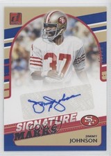 2021 Panini Donruss Signature Marks Blue 45/50 Jimmy Johnson #SM44 Auto HOF s1i