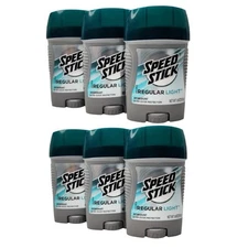 Speed Stick Regular Light Deodorant 1.8oz 24 Hour Odor protection 6 Pack