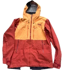 Trew Gear Cosmic Men Medium Ski Snowboard Hood Winter Jacket Orange Color Block