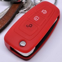 Auto SchlüSsel Schutz HüLle Rot FüR Ford Mondeo Focus S-Max Fiesta Transit