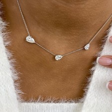 3ct TCW Chain Necklace White Gold 14K Lab-Grown Diamond F/VS GGL