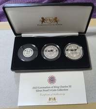 2023 Samoa King Charles III Coronation .999 Silver Proof 3-Coin Set $1 $2 $5 COA