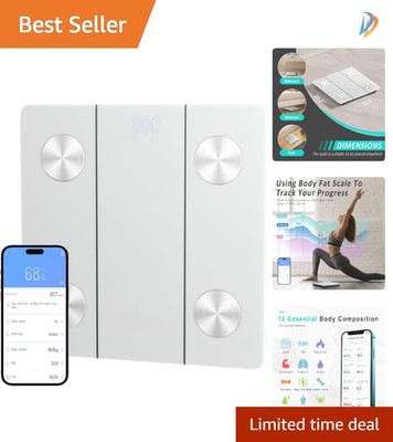 400lb Capacity Smart Scale with Backlit Display - 12 Essential Health Metrics