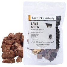 Freeze Dried Lamb hearts Single ingredient Dog Treat 4 oz bag, made in USA