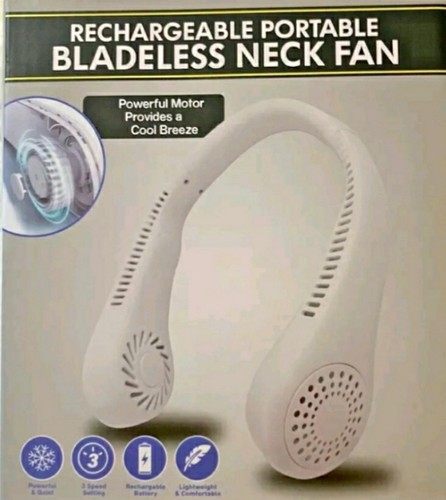 3 Speed Cooling Rechargable Portable Bladeless Neck Fan Lightweight
