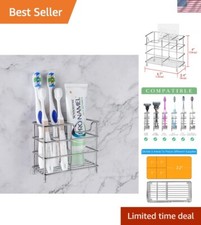 Stainless Steel Wall-Mounted Toothbrush Holder - 5 Slots for Stylish Storage