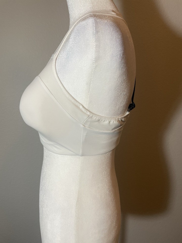 Nike Sports Bra White With Black Adjustable Straps, AC Cups, Sz Medium