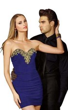 ALYCE PARIS New NWT 4 Homecoming Embellished Shirred Bodycon Mini Dress c26