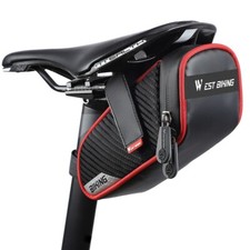 WEST BIKING Bike Seat Saddle Bag Seatpost Storage Tail Pouch Bag Black Red 1L