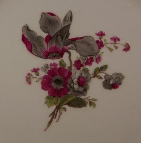 Nice KPM Berlin WWI Porcelain Puce , Green & Grey Floral Plate Porzellan Teller - Picture 2 of 6