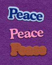 PEACE  3 with background die cuts scrapbook cards