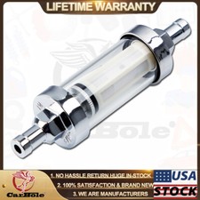 Universal Gas Fuel Filter Clearview Glass Inline Chrome Plated 9747 516 Inch
