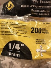 QEP Tile Spacers 1/4" 6mm 200 Pack  10005 Brand New
