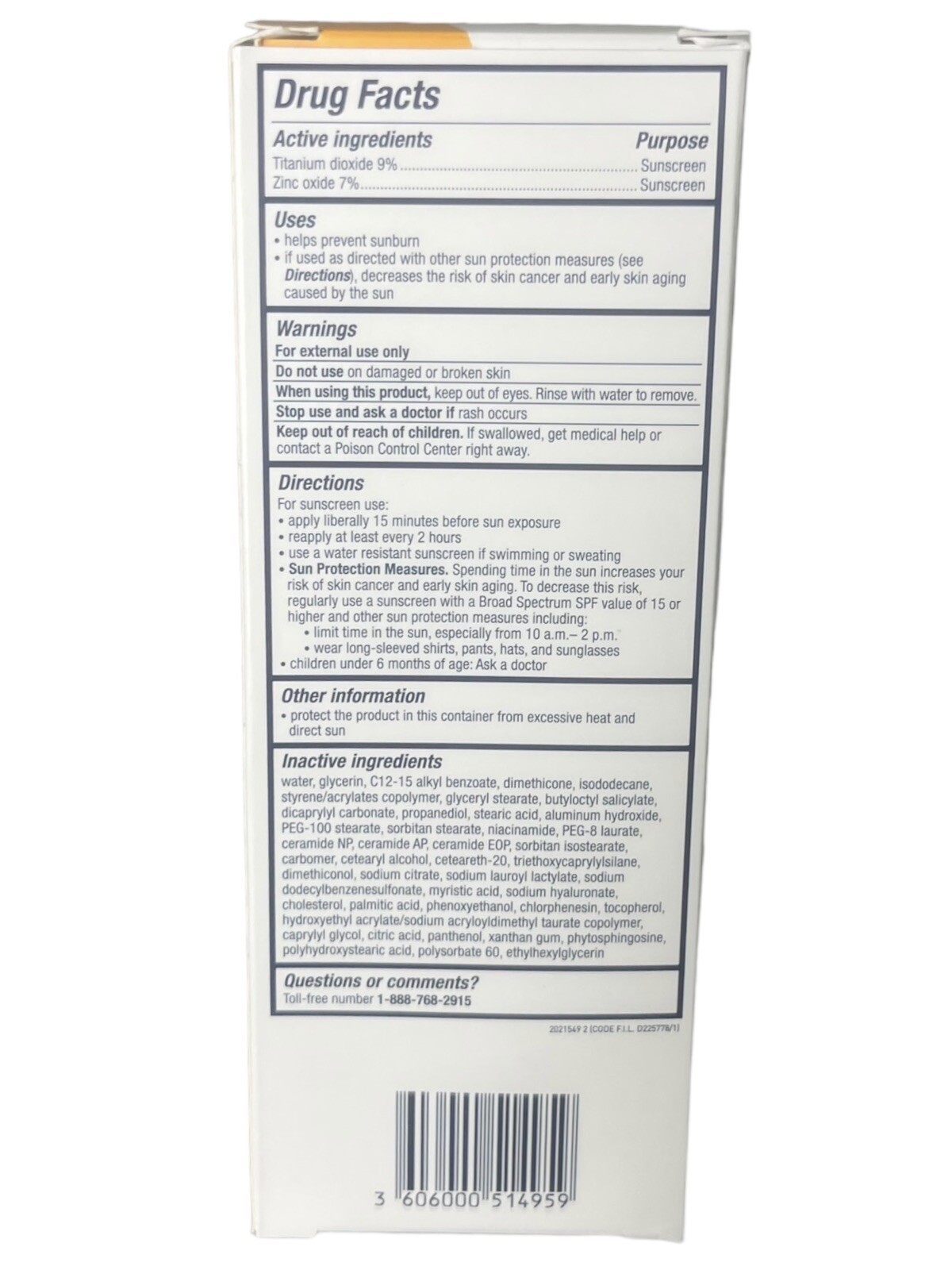 Cerave 100 Mineral Sunscreen SPF 50 Face Sunscreen with Zinc Oxide