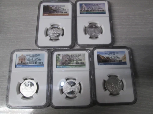 2011 S US American Quarter SILVER Proof Set NGC PF 70 Ultra Cameo - 5 Coins