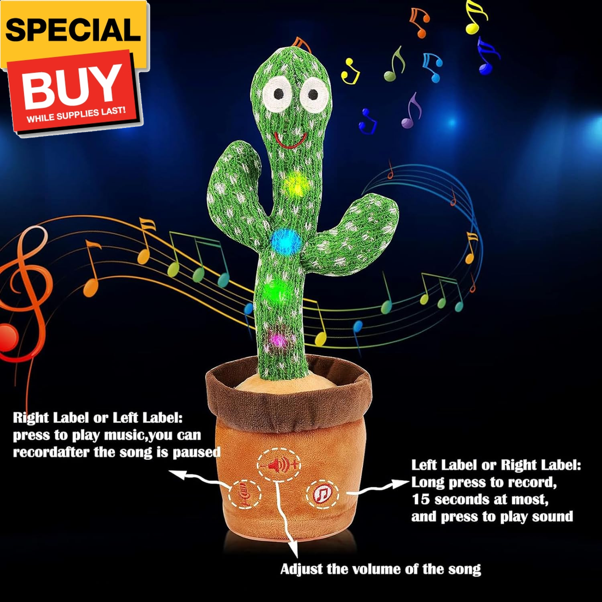 Dancing Cactus Talking Plush Toy