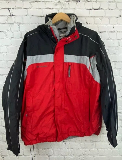 Download Columbia Mens Ski Jacket Red Black Color Block Lined ...