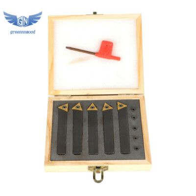 5Pcs 1/2'' Carbide Indexable Turning Tool Lathe Tool Bit With Carbide Inserts