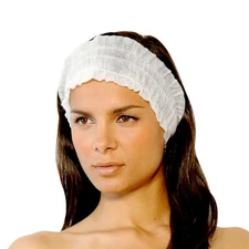 100 Ct. Disposable Spa Headbands Elastic Hair Wraps Facial Skincare AH1053x2